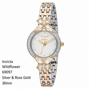 NEW Invicta Wildflower I Invicta Women's Watch 30mm Silver Rose Gold 69097 #0460